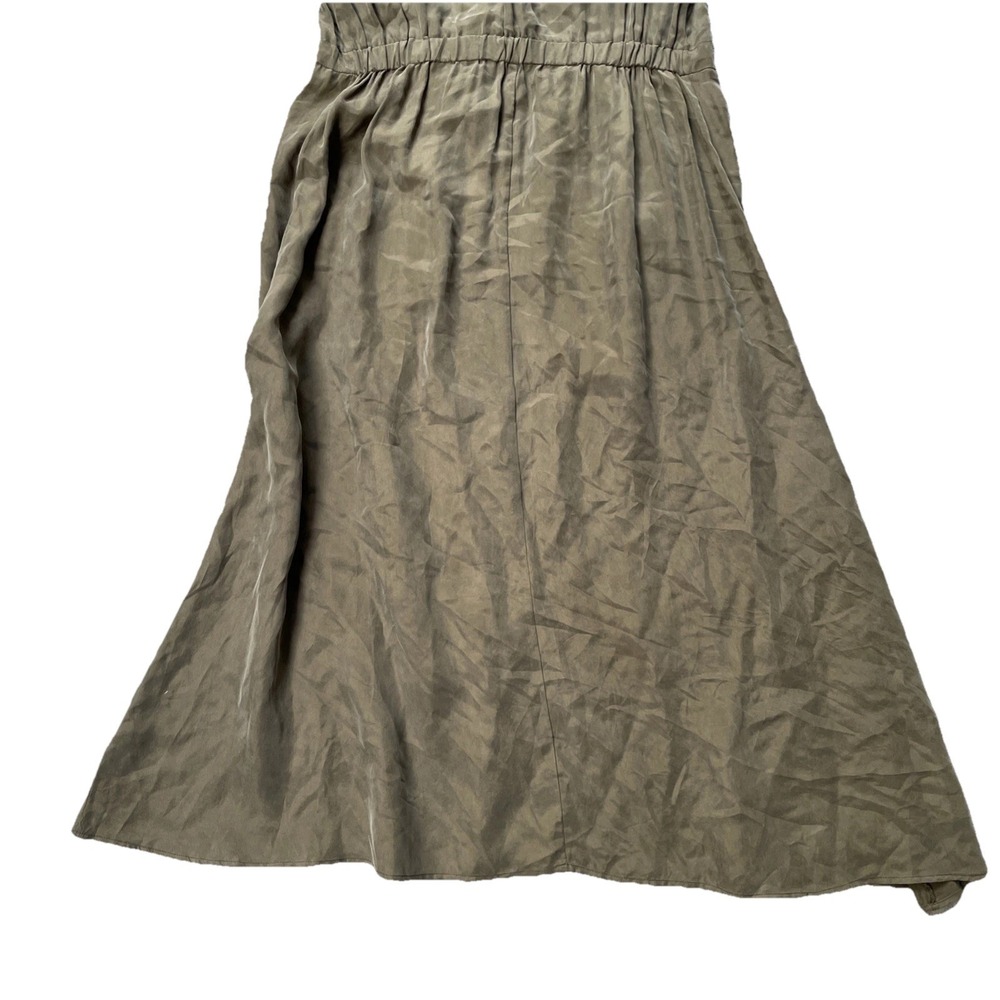 Miou Muse Women's Olive Green Cargo Maxi Dress Zip Front Collard Size Medium - Picture 10 of 13